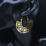 Stainless steel hollow pattern earrings