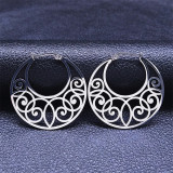 Stainless steel hollow pattern earrings
