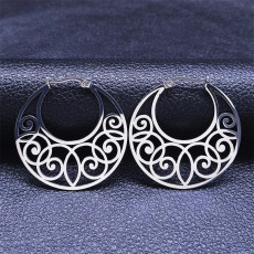 Stainless steel hollow pattern earrings