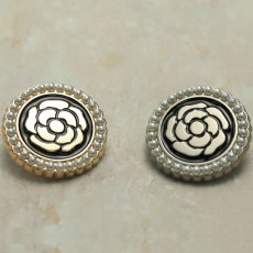 20MM Metal pearl flower snap button charms