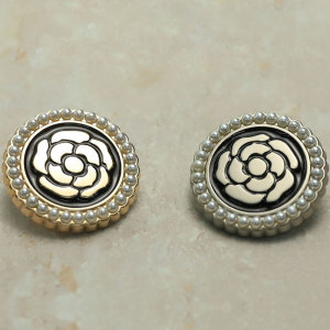 20MM Metal pearl flower snap button charms
