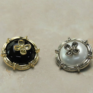 22MM Metal Clover flower snap button charms