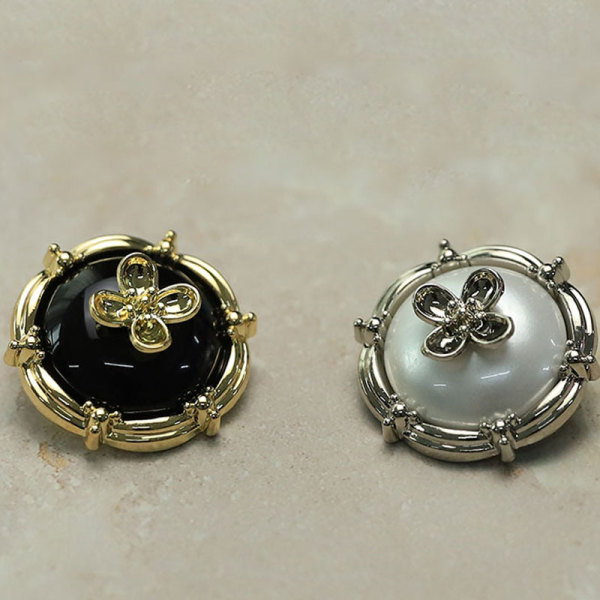 22MM Metal Clover flower snap button charms