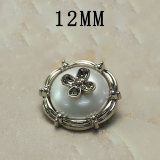12MM Metal Clover flower snap button charms