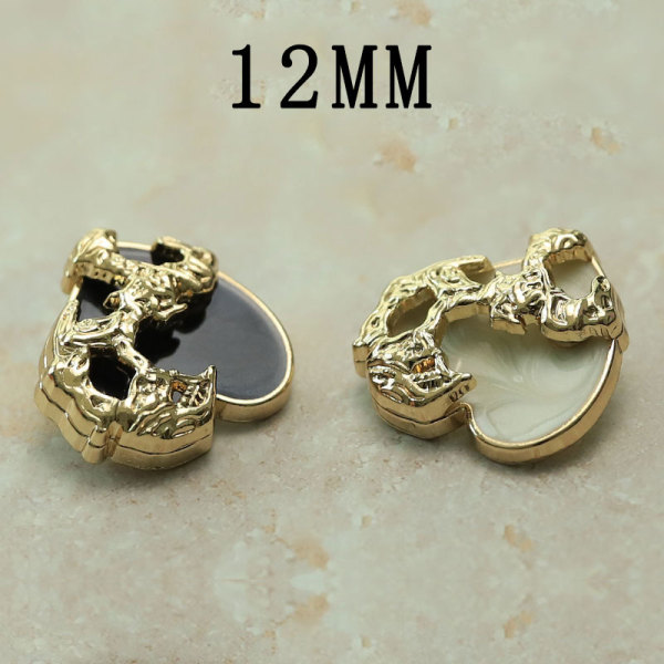12MM Metal love snap button charms