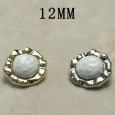12MM Metal flower snap button charms