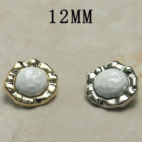 12MM Metal flower snap button charms