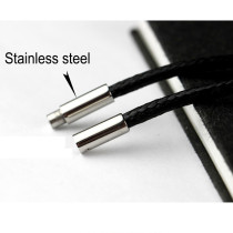 Stainless Steel  Flower Pendant Leather Chain Necklace fit 20MM chunks snaps jewelry