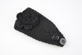 Warm Camellia Flower Headband Knitted Woolen Hair Band Ear Protector Headcover Hair Accessories