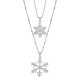 Double layer snowflake diamond inlaid alloy necklace