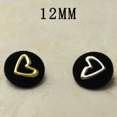 12MM Metal love snap button charms