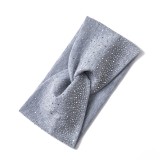 Hot Diamond Band Cross Wide Edge Elastic Rhinestone Hair Band Fashion Shining Diamond