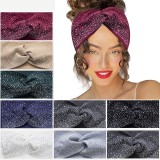 Hot Diamond Band Cross Wide Edge Elastic Rhinestone Hair Band Fashion Shining Diamond
