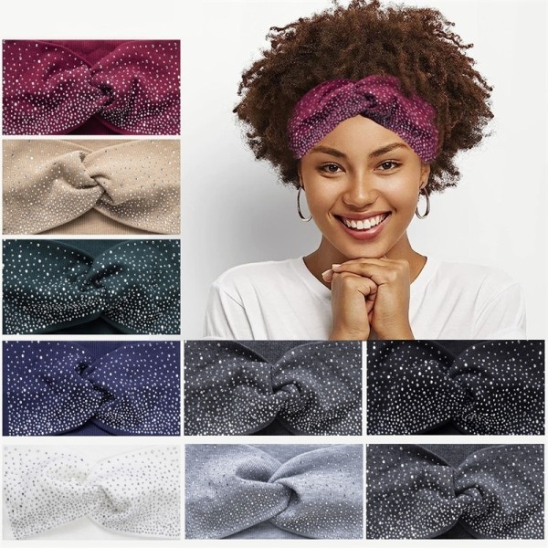 Hot Diamond Band Cross Wide Edge Elastic Rhinestone Hair Band Fashion Shining Diamond