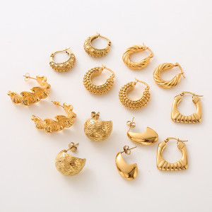 Stainless steel rhinestone  earrings