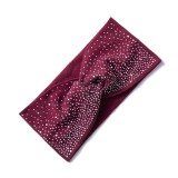 Hot Diamond Band Cross Wide Edge Elastic Rhinestone Hair Band Fashion Shining Diamond