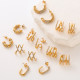 Stainless steel rhinestone pearl earrings