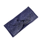 Hot Diamond Band Cross Wide Edge Elastic Rhinestone Hair Band Fashion Shining Diamond