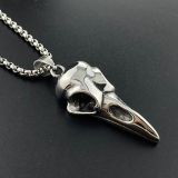 60CM Stainless Steel Gothic Eagle Head Crow Pendant Necklace
