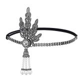 Christmas Makeup Ball Hair with Notes and Diamond Chain Party elasticity Headwear