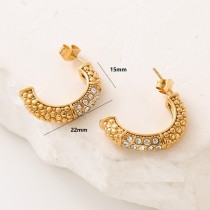 Stainless steel rhinestone pearl earrings