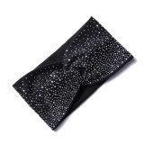 Hot Diamond Band Cross Wide Edge Elastic Rhinestone Hair Band Fashion Shining Diamond