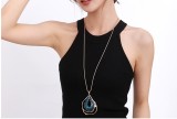 Fashionable and versatile, high-end feeling, hollowed out irregular water drop pendant, long necklace