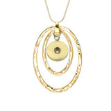 Double layered circular pendant necklace fit 20MM Snaps button jewelry wholesale
