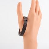 Minimalist patterned leather bracelet