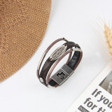 Cross multi-layer creative hand woven leather bracelet