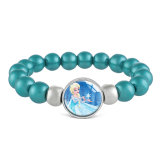 1 buttons With Frozen fairy tale princess glass buckle  beads Elasticity  bracelet fit18&20MM  snaps jewelry