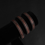 Minimalist patterned leather bracelet