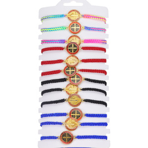 Virgin Mary, Saint Benedict, Saint Jude Woven Handrope