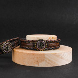 Handwoven multi-layer diamond bracelet leather bracelet