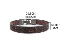 Minimalist patterned leather bracelet