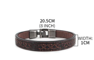 Minimalist patterned leather bracelet