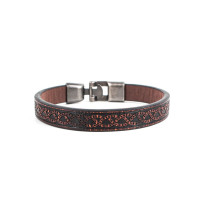 Minimalist patterned leather bracelet