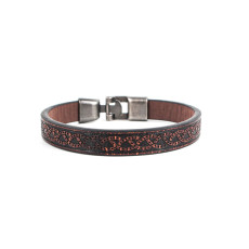 Minimalist patterned leather bracelet