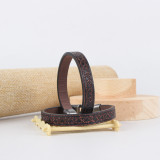 Minimalist patterned leather bracelet