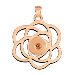 Stainless steel flower Pendant fit 20MM Snaps button jewelry wholesale