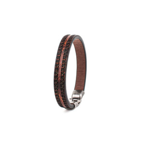 Minimalist patterned leather bracelet
