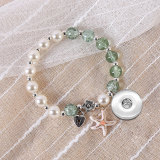 Crystal Butterfly Starfish Beaded Elastic Bracelet fit  20MM Snaps button  wholesale