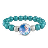 1 buttons With Frozen fairy tale princess glass buckle  beads Elasticity  bracelet fit18&20MM  snaps jewelry