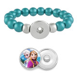 1 buttons With Frozen fairy tale princess glass buckle  beads Elasticity  bracelet fit18&20MM  snaps jewelry
