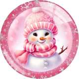 20MM Christmas  Snowman  Santa Claus  Horse  Print glass snap button charms