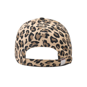 Leopard printed cotton baseball cap sun visor cap duck tongue cap fit 18mm Snaps button jewelry wholesale