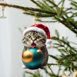Christmas acrylic creative kitten car pendant backpack pendant Christmas home decoration gift
