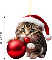 Christmas acrylic creative kitten car pendant backpack pendant Christmas home decoration gift