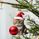 Christmas acrylic creative kitten car pendant backpack pendant Christmas home decoration gift