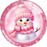 20MM Christmas  Snowman  Santa Claus  Horse  Print glass snap button charms